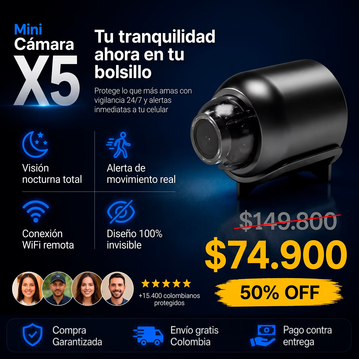 Mini Cámara X5 - Vigilancia 24/7