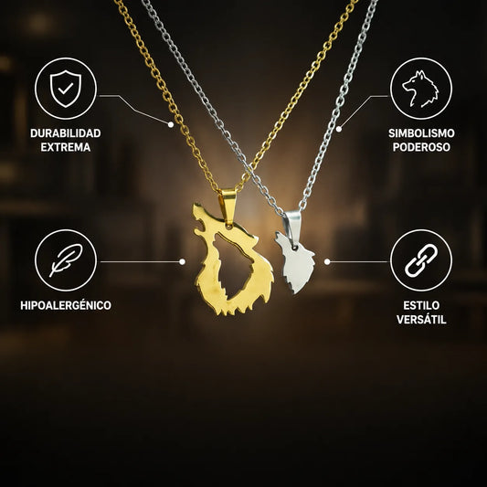 Dije Pareja de Lobos + Cadenas